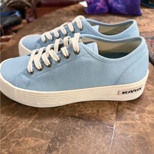 SeaVees Light Blue Canvas Sneakers Lace-Up Casual Shoes Women’s